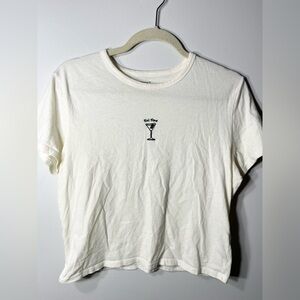Abercrombie & Fitch Cream "Tini Time" Skimming Tee